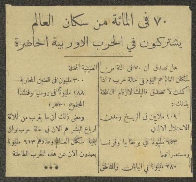 خبر عن الحرب العالمية الثانية، مطلع أربعينيات القرن العشرين