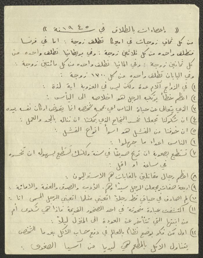 Summaries by Boutros Touma, the 1940s 