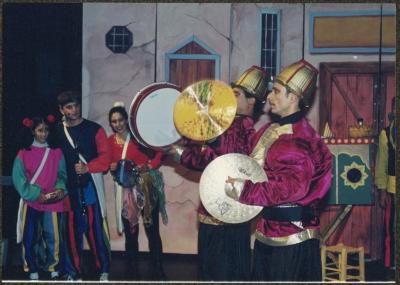 
A Scene from "Qaraqoush Wal Musiqa" Play, Ramallah, 1998
