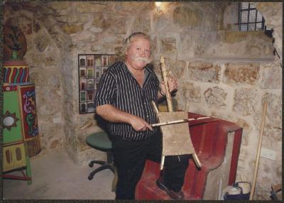 Adel Tartir at the "Wonder Box" Theatre Headquarters, Ramallah, 2004