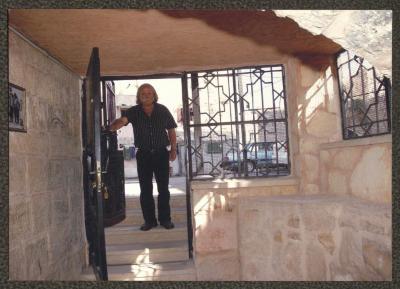 Adel Tartir at the "Wonder Box" Theatre Headquarters, Ramallah, 2004