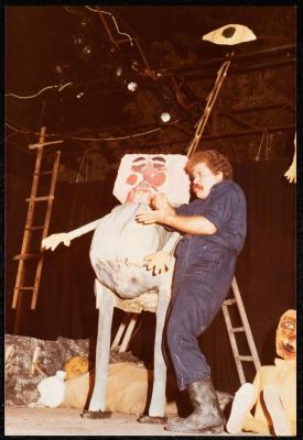 A Scene from the "Ras Roos" Play, Birzeit, 1984