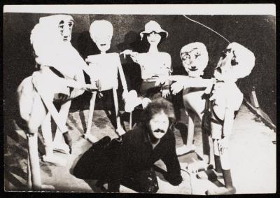 Adel Tartir at the Rehearsals of the "Ras Roos" Play, Ramallah, 1980