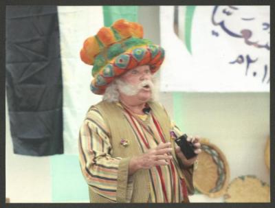 Adel Tartir at the "Hikayat abu al-Ajab" Show, Turmus Ayya,  2018
