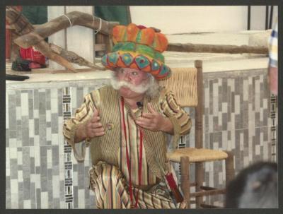 Adel Tartir at the "Hikayat abu al-Ajab" Show, Turmus Ayya,  2018
