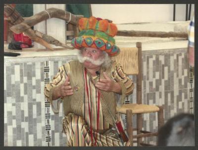 Adel Tartir at the "Hikayat abu al-Ajab" Show, Turmus Ayya,  2018
