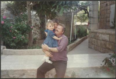 Adel Tartir with His Children Haneen and Yazan, Ramallah, 13 May 1992
