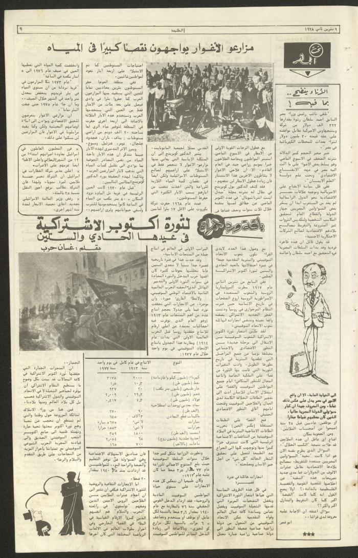 العدد  السادس والثلاثون من جريدة الطليعة، 9 تشرين الثاني 1978
