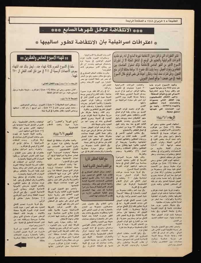 العدد 536 من جريدة الطليعة، 9 حزيران 1988