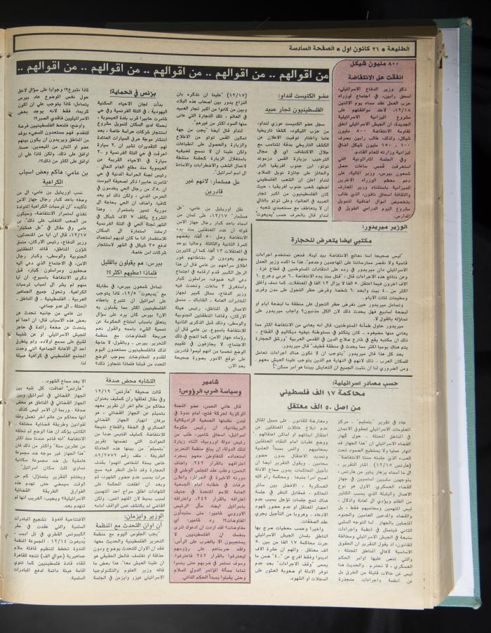 Attali'ah Newspaper, Issue No. 616, 21 December 1989
