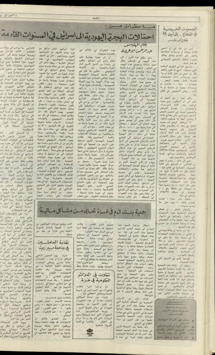 العدد مئة وخمسة وأربعون من جريدة الطليعة، 11 كانون أول 1980