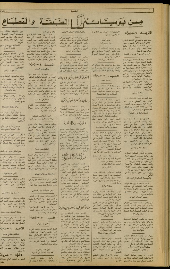 Issue 223 of the Attali'ah Weekly, 10 June 1982