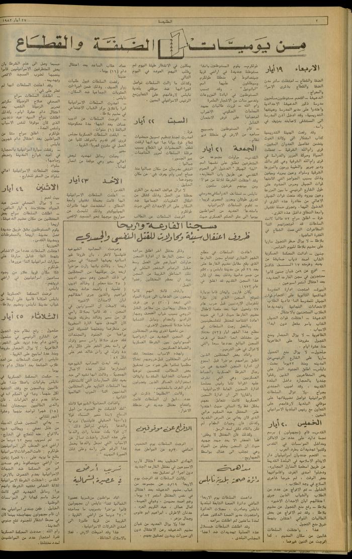 Issue 221 of the Attali'ah Weekly, 27 May 1982