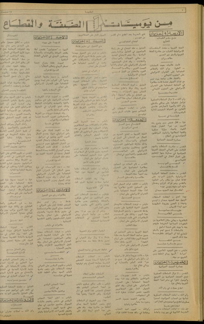 Issue 224 of the Attali'ah Weekly, 10 June 1982