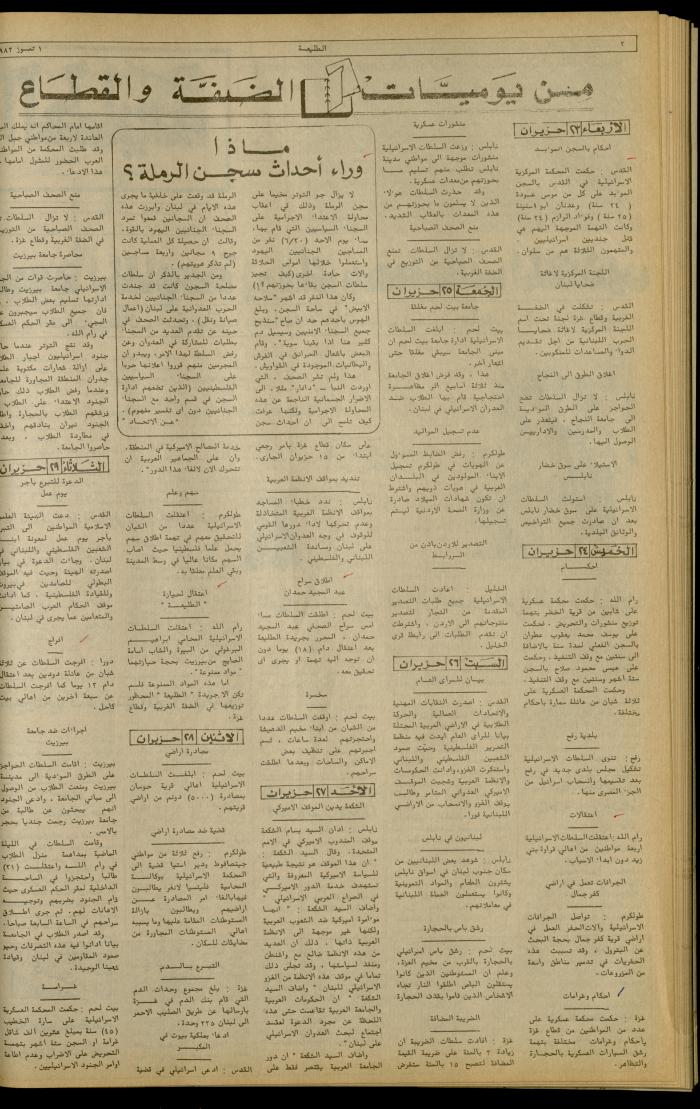 Issue 226 of the Attali'ah Weekly, 1 July 1982