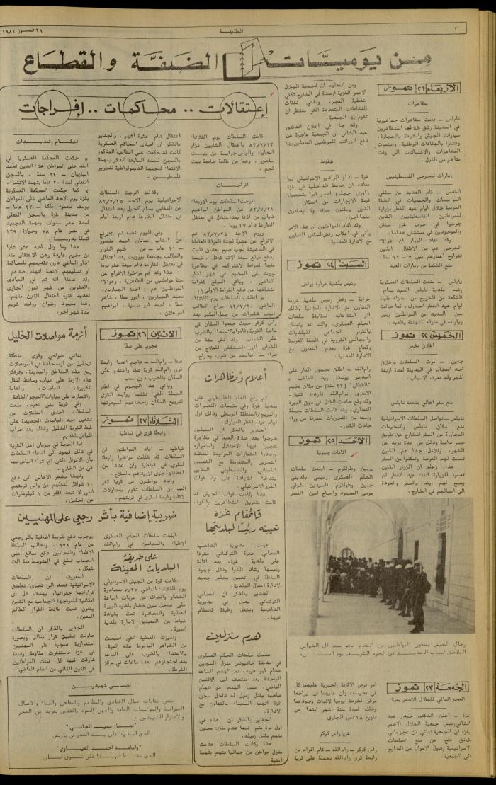 العدد 230 من جريدة الطليعة الأسبوعية، 29 تموز 1982
