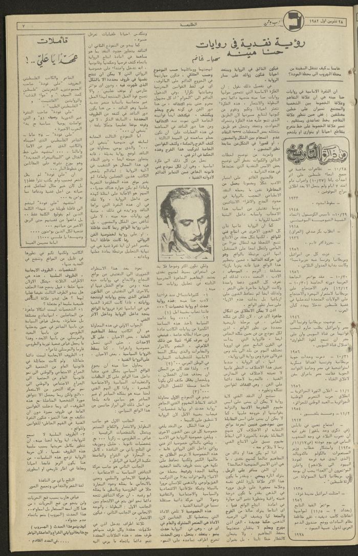 العدد 243 من جريدة الطليعة الأسبوعية، 28 تشرين الأول 1982