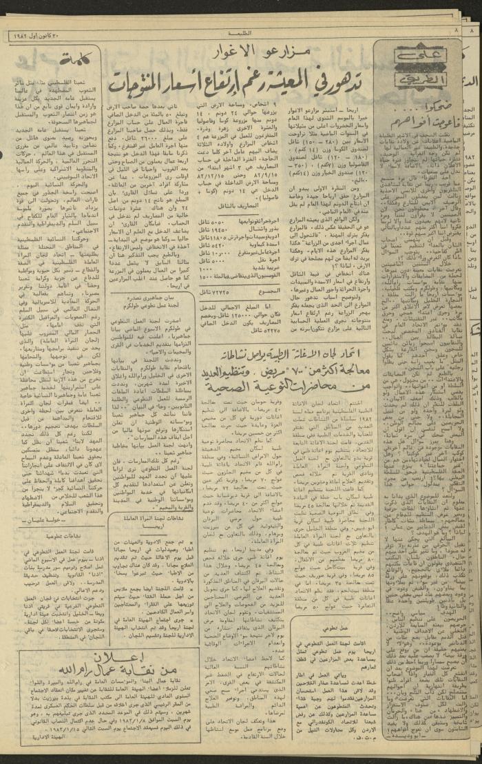 Issue 252 of the Attali'ah Weekly, 30 December 1982