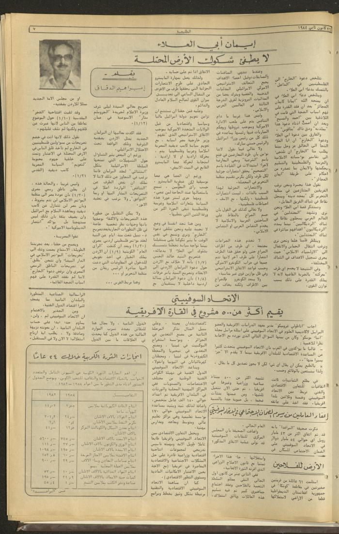 Attali'ah Newspaper, Issue No. 308, 26 January 1984