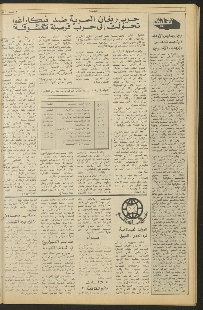 Attali'ah Newspaper, Issue No. 320, 19 April 1984	
