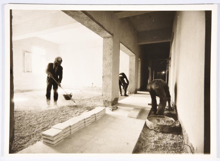 During the construction of the premises of the Arab Institute in Abu Dis