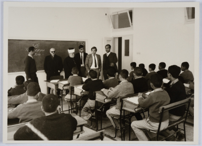 Students of the Arab Institute in Abu Dis in their classrooms