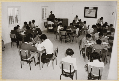Students of the Arab Institute in Abu Dis in the library