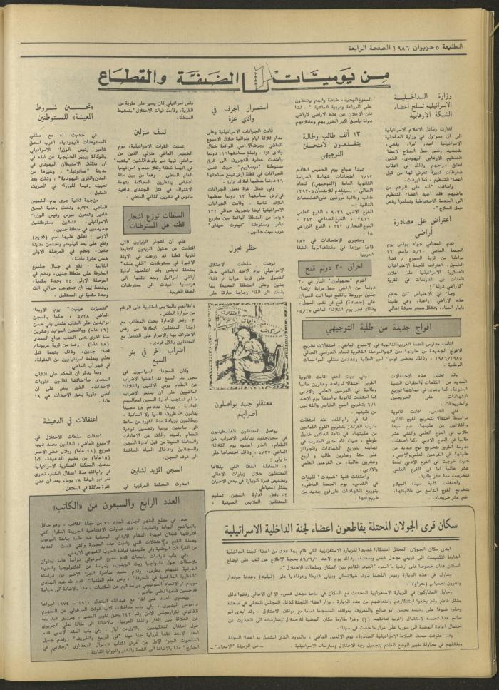 العدد 431 من جريدة الطليعة، 5 حزيران 1986