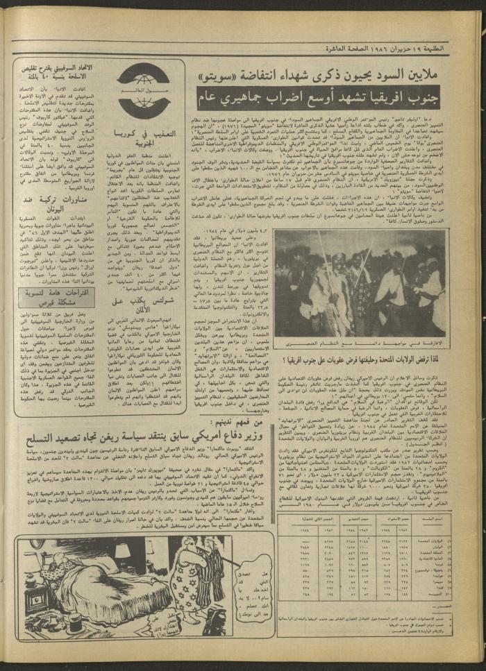 العدد أربعمئة وثلاثة وثلاثون من جريدة الطليعة، 19 حزيران 1986.