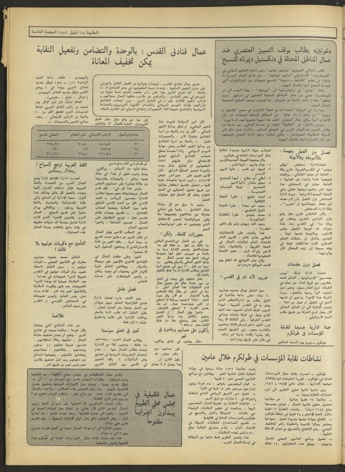 العدد 446 من جريدة الطليعة، 18 أيلول 1986