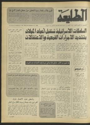 العدد 460 من جريدة الطليعة، 25 كانون الأول 1986