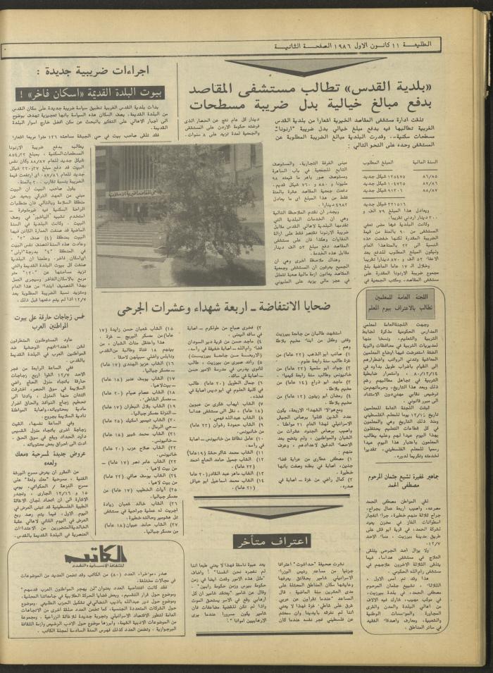 Attali'ah Newspaper, Issue No. 458, 11 December 1986
