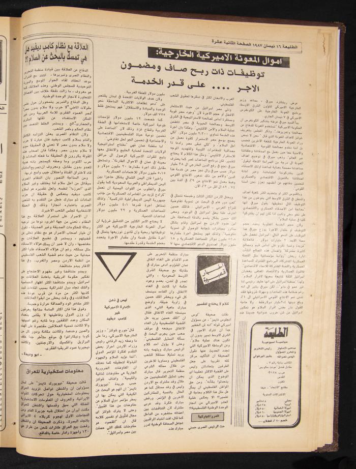 Attali'ah Newspaper, Issue No 456, 16 April 1987