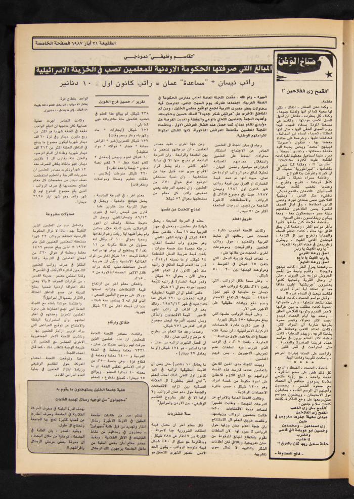 Attali'ah Newspaper, Issue No 481, 21 May 1987