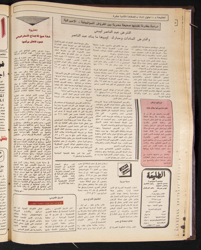 Attali'ah Newspaper, Issue No 497 10 September 1987
