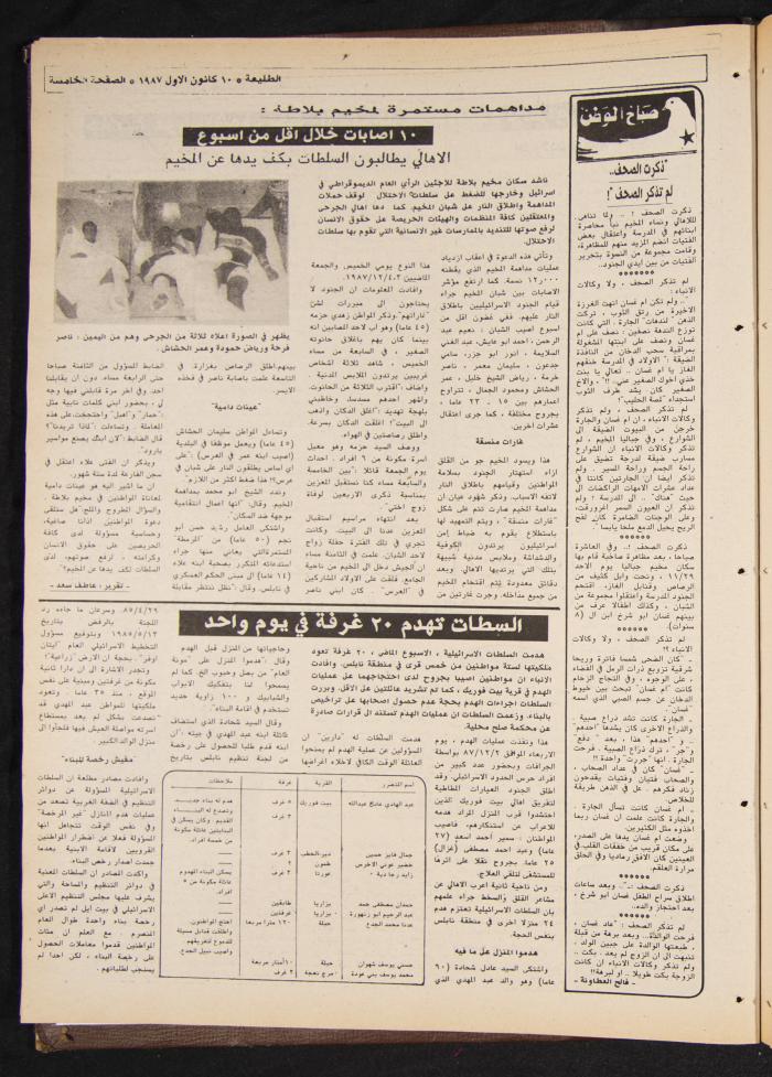 Attali'ah Newspaper, Issue No. 510, 10 December 1987
