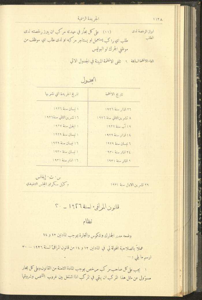 Issue No. 295 of the Official Palestine Newspaper, 16 November 1931
