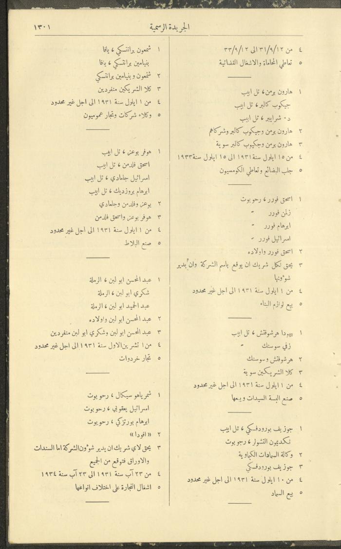 Issue No. 297 of the Official Palestine Newspaper, 16 December 1931

