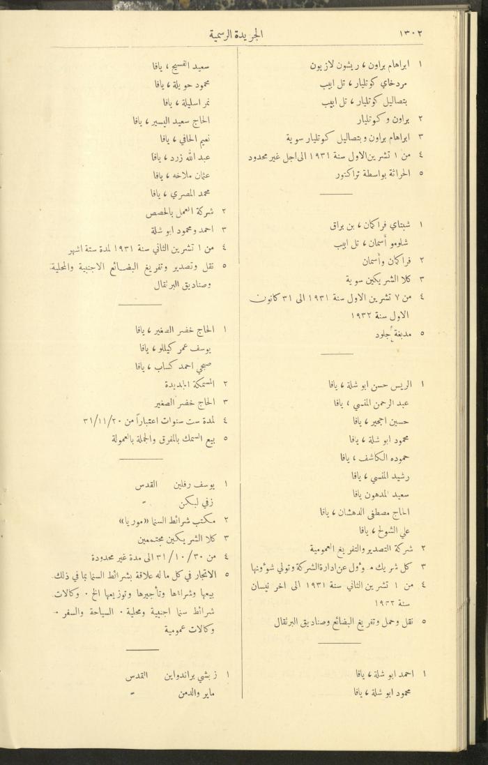Issue No. 297 of the Official Palestine Newspaper, 16 December 1931
