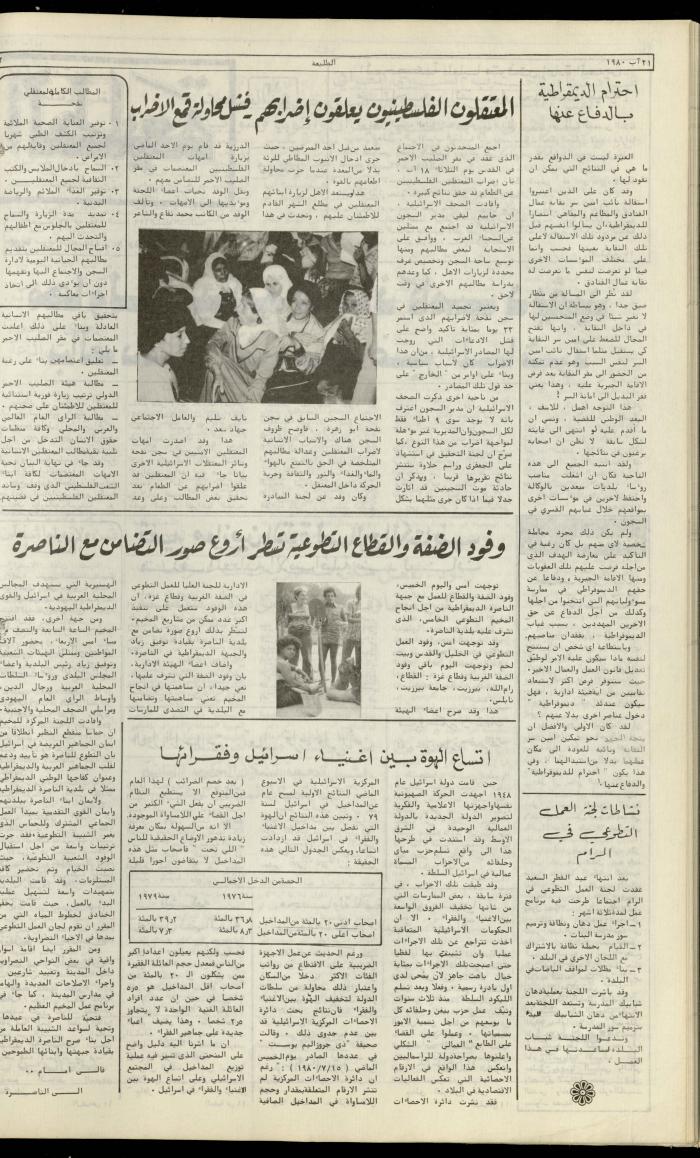 العدد مئة وتسعة وعشرون من جريدة الطليعة، 21 آب 1980