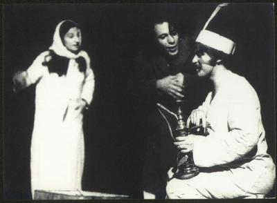 A Scene from "Nashrat Ahwal al-Jaw at Casino Neetsalaf" Play, 1973 