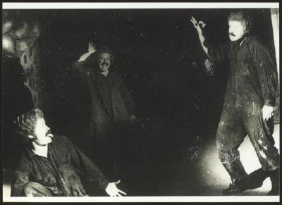 Adel Tartir at the Rehearsals of the "Ras Roos" Play, Ramallah, 1980