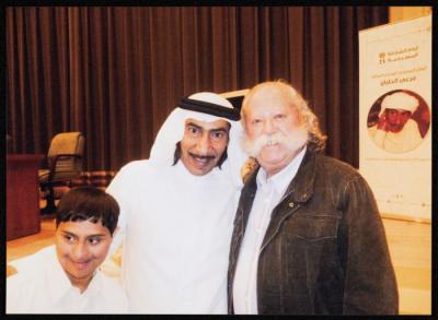 عادل الترتير والفنان مرعي الحليان، الشارقة، آذار 2013 
