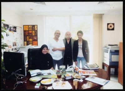 Adel Tartir and Ghannam Ghannam at the Headquarters of the Arab Theatre Institute, Sharjah, March 2013