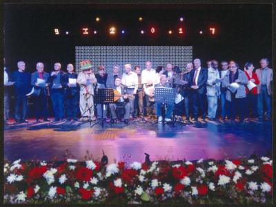 صورة جماعية من افتتاح المسرح البلدي، رام الله، 9 آذار 2017 
