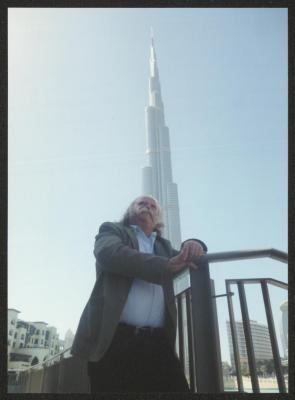 Adel Tartir in front of Burj Khalifa, 2013 
