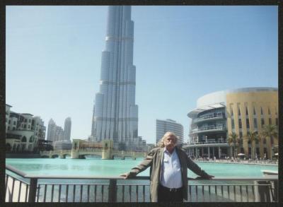 Adel Tartir in front of Burj Khalifa, 2013 
