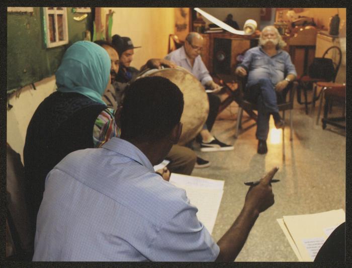 مشاركة عادل الترتير في إدارة ورشة للدمى والعرائس، مصر، 2015 
