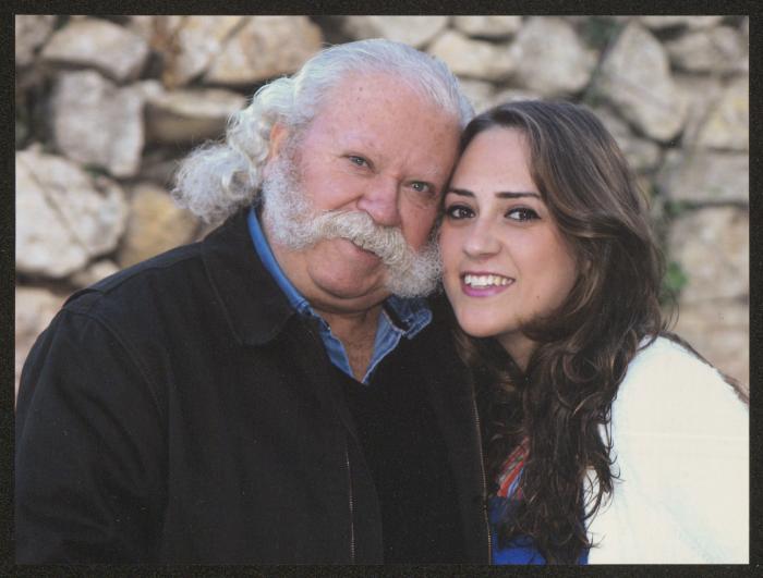 Adel Tartir with his ]aughter Hanin at their House in Ramallah, 2017-2018