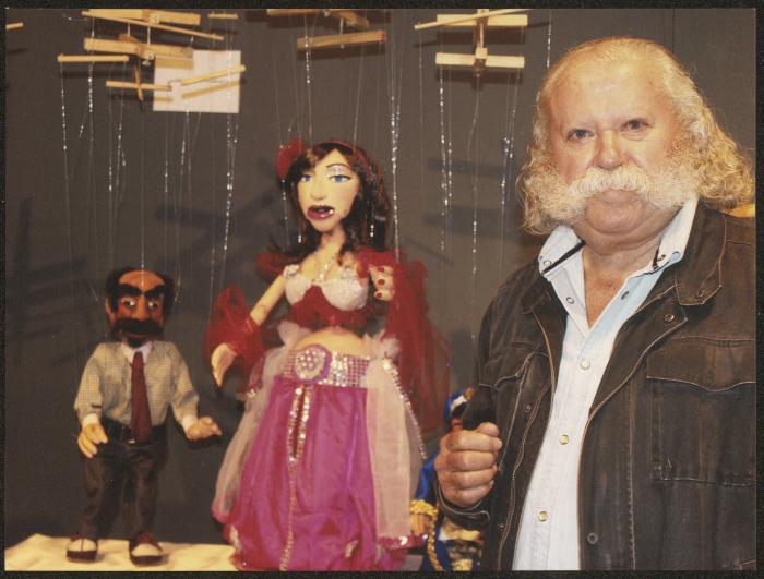 Adel Tartir at an Exhibition of Dolls and Puppets in Egypt, 2015